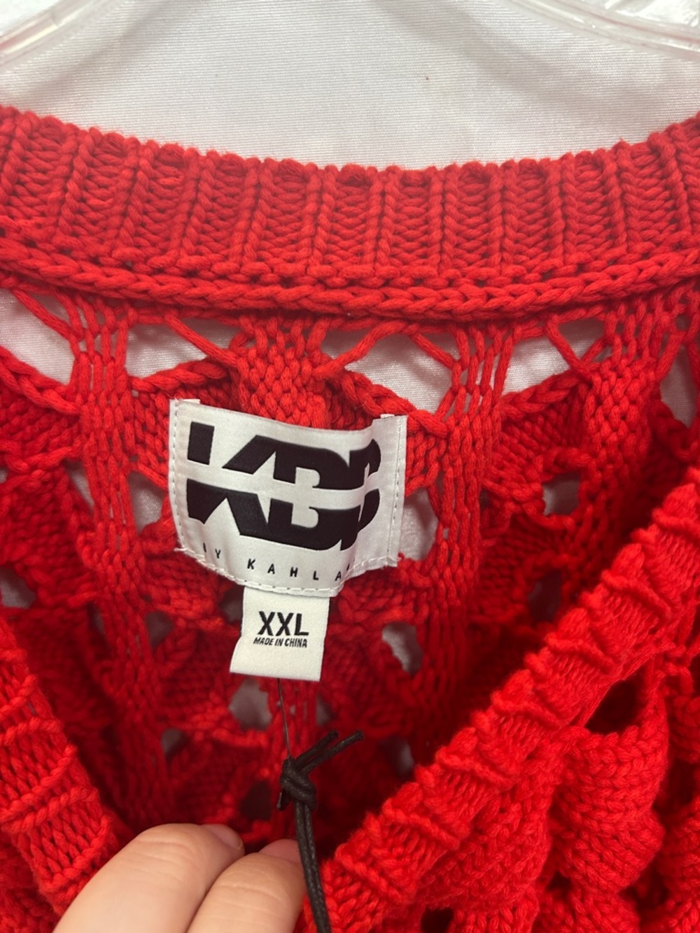 Women’s Red Chunky Cable Crewneck Sweater - Picture 5 of 8